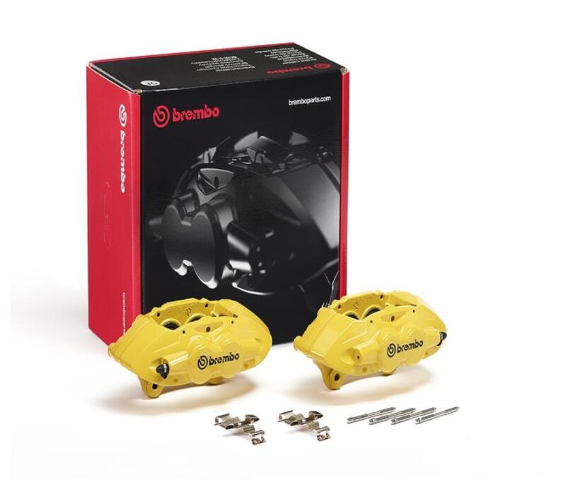 BMW M4 Brake Calipers (2) - Front - Brembo OE - Hydraulic X-Style - Yellow - `17-`20